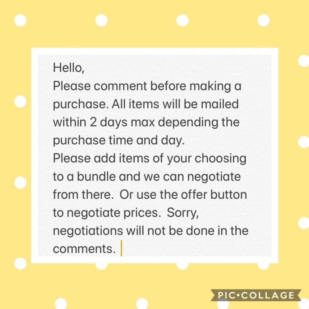 comment before attempting to negotiate or purchase